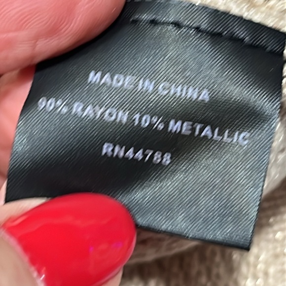 Colleen Lopez BEIGE tan shiny knit hook Cardigan sweater ruffles 3/4 sleeves 3X - Picture 13 of 15